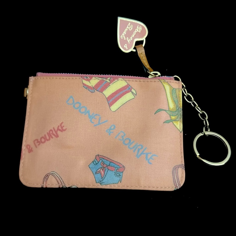 Dooney and Bourke Vintage Rare Pink Leather Miami Beach keychain Wallet